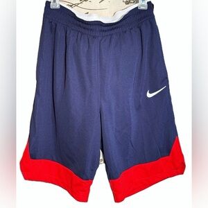 Men's Nike Navy Blue Red Dri-FIT Athletic Wear Basketball Shorts Size Small NWT